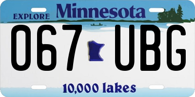 MN license plate 067UBG
