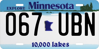 MN license plate 067UBN