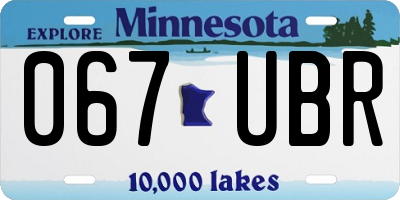MN license plate 067UBR