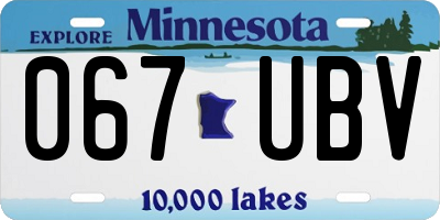 MN license plate 067UBV