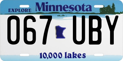 MN license plate 067UBY