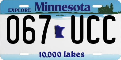 MN license plate 067UCC