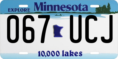 MN license plate 067UCJ