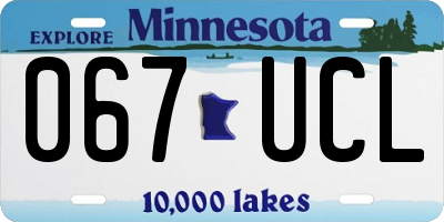 MN license plate 067UCL