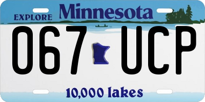 MN license plate 067UCP