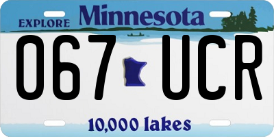 MN license plate 067UCR