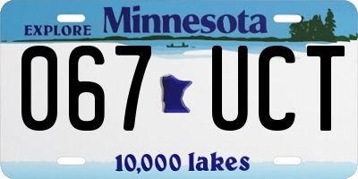 MN license plate 067UCT