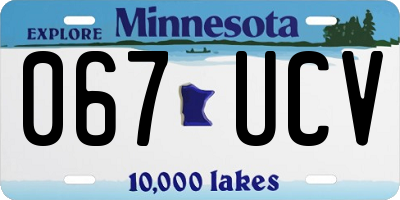 MN license plate 067UCV