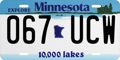 MN license plate 067UCW