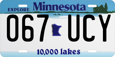 MN license plate 067UCY
