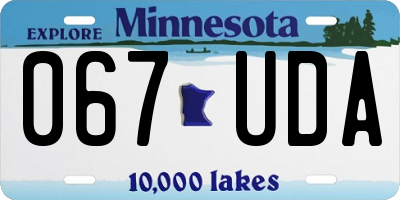 MN license plate 067UDA