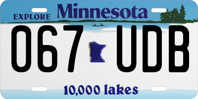 MN license plate 067UDB