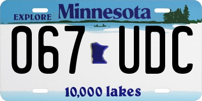 MN license plate 067UDC