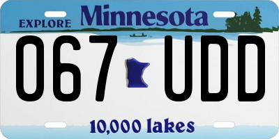 MN license plate 067UDD
