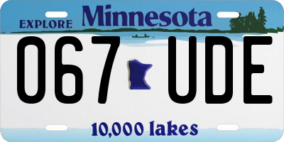 MN license plate 067UDE