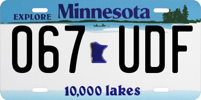 MN license plate 067UDF