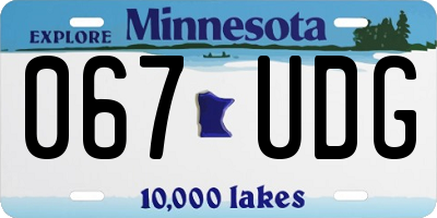 MN license plate 067UDG