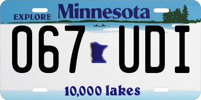 MN license plate 067UDI