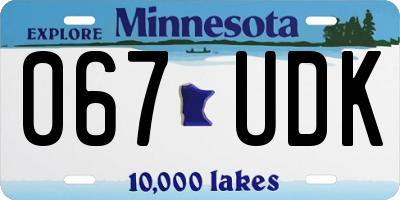 MN license plate 067UDK