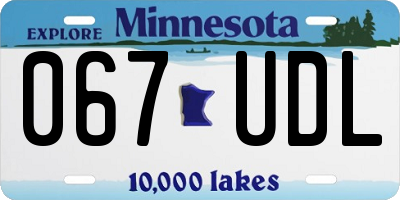 MN license plate 067UDL