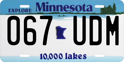 MN license plate 067UDM