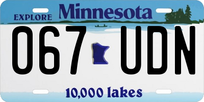 MN license plate 067UDN