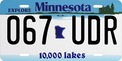 MN license plate 067UDR