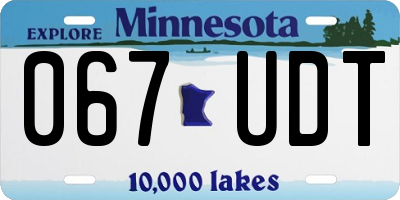 MN license plate 067UDT