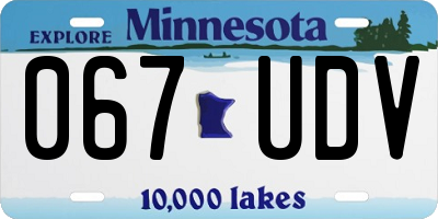 MN license plate 067UDV