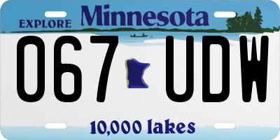 MN license plate 067UDW