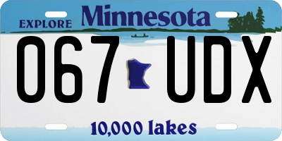 MN license plate 067UDX