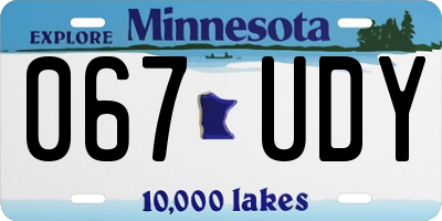 MN license plate 067UDY