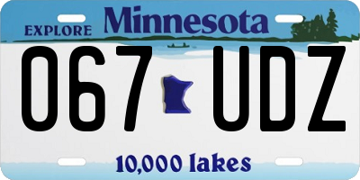 MN license plate 067UDZ