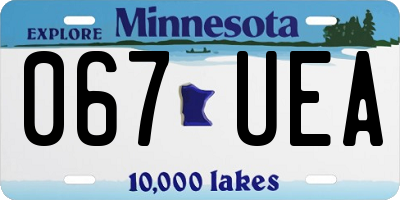 MN license plate 067UEA