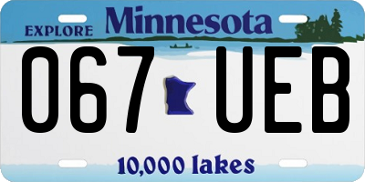 MN license plate 067UEB