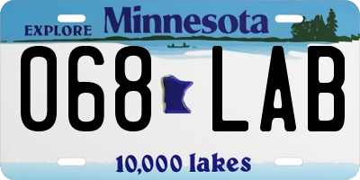 MN license plate 068LAB