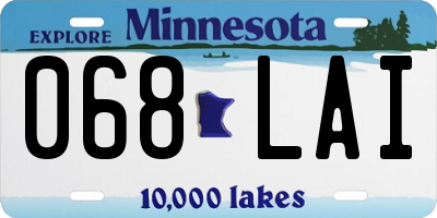 MN license plate 068LAI