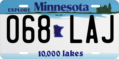 MN license plate 068LAJ