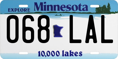 MN license plate 068LAL