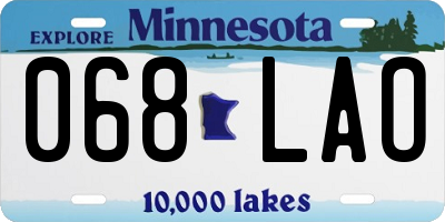 MN license plate 068LAO