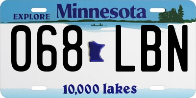 MN license plate 068LBN
