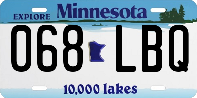 MN license plate 068LBQ