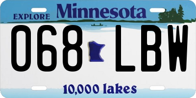 MN license plate 068LBW