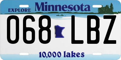 MN license plate 068LBZ