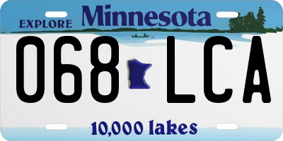 MN license plate 068LCA