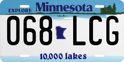 MN license plate 068LCG