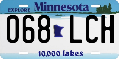 MN license plate 068LCH