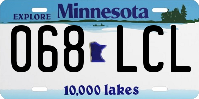 MN license plate 068LCL