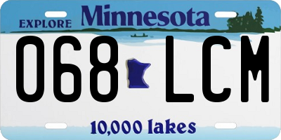 MN license plate 068LCM
