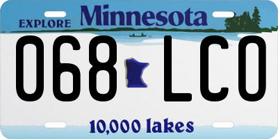 MN license plate 068LCO